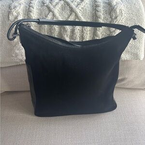 Authentic Gucci Black Suede and Leather Hobo Bag
